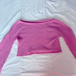 Small crop pink knitted sweater